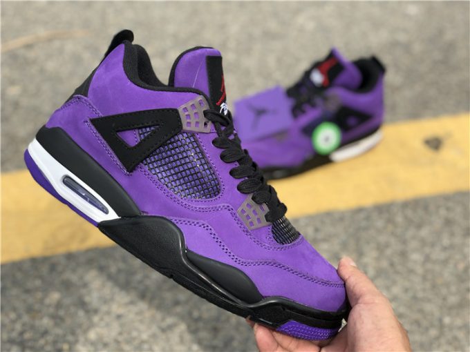 Travis Scott x Air Jordan 4 Purple Basketball Shoes On Sale