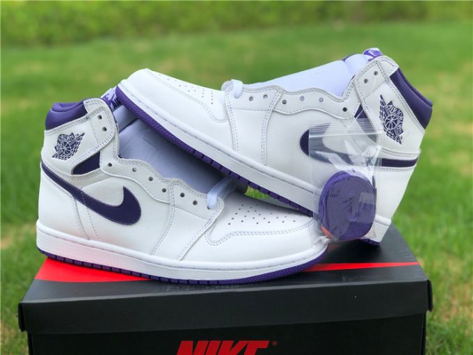 Buy Air Jordan 1 High White Purple Men's Basketball Shoes