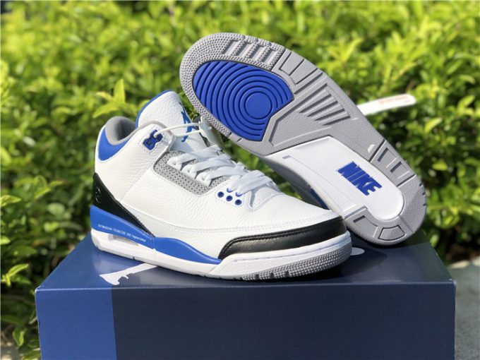 2020 Latest Air Jordan 3 Retro White Blue Basketball Shoes CT8532-040