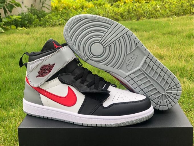 Newest Air Jordan 1 Flyease Black Particle Grey Gym Red CQ3835-002