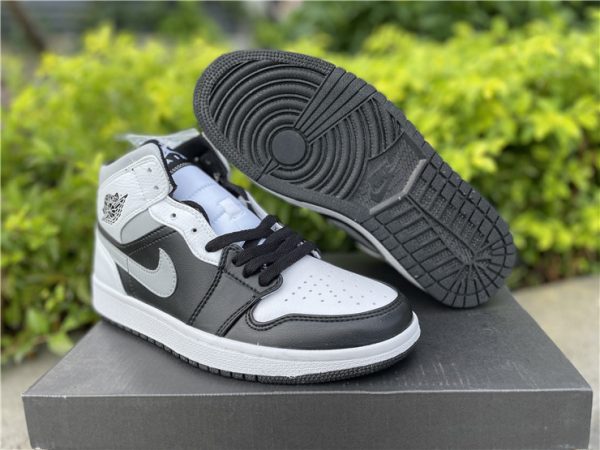 Cheap Air Jordan 1 Mid White Shadow Basketball Shoes 554724-073