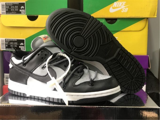Off-White x Nike Dunk Low Grey Black For Sale CT0856-007