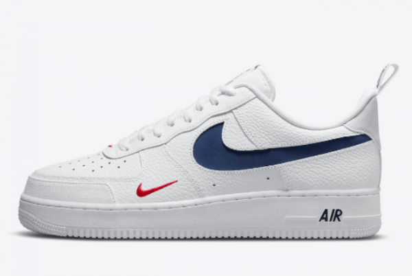 2021 Nike Air Force 1 ’07 Low USA White Navy Basketball Sneaker DJ6887-100
