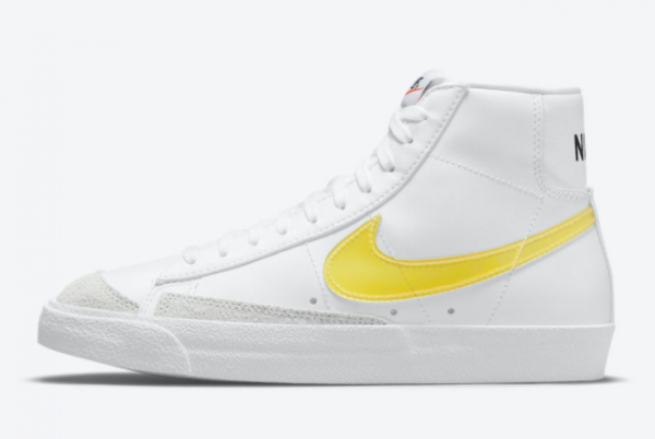 2021 Release Nike Blazer Mid Yellow Translucent Swooshes DJ3050-101