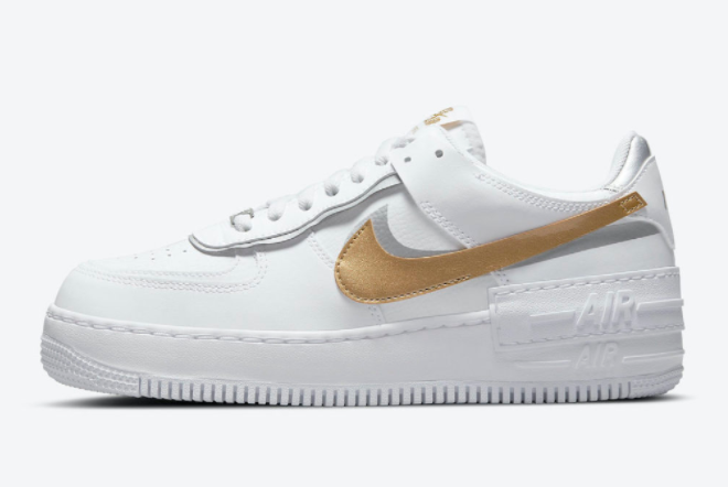 New Release Nike Air Force 1 Shadow White Gold DM3064-100