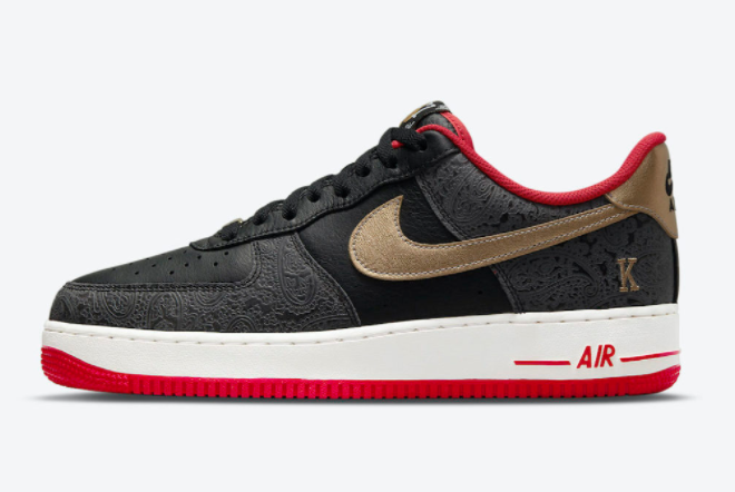 Nike Air Force 1 Low Spades Black and Red For Sale DJ5184-001