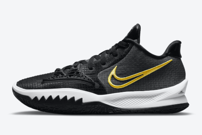 2021 Latest Nike Kyrie Low 4 Black and Yellow Shoes CZ0105-001