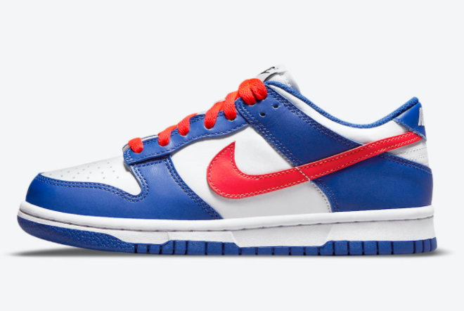 2021 Nike Dunk Low Royal Red Sale For Girls CW1590-104