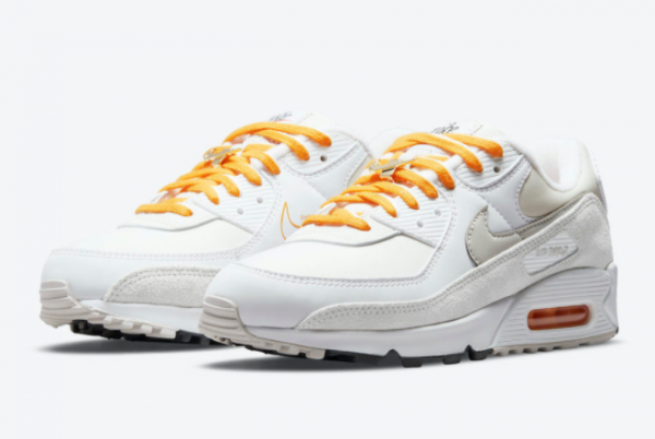 2021 Nike Air Max 90 First Use White University Gold Sneakers DA8709-100-3