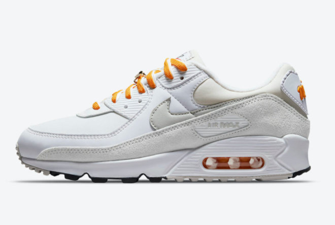 2021 Nike Air Max 90 First Use White University Gold Sneakers DA8709-100