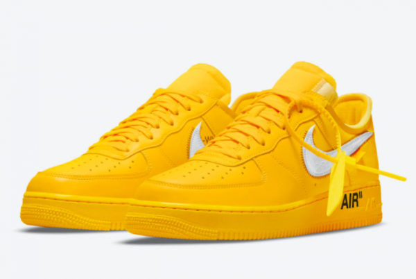 2021 Off-White x Nike Air Force 1 University Gold Outlet DD1876-700-3