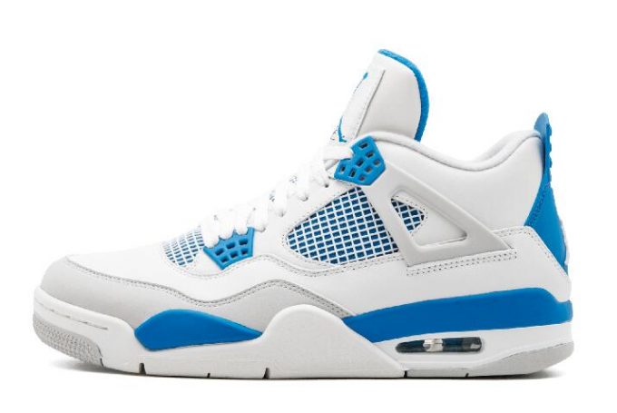 Air Jordan 4 Retro Military Blue Basketball Sneakers 308497-105