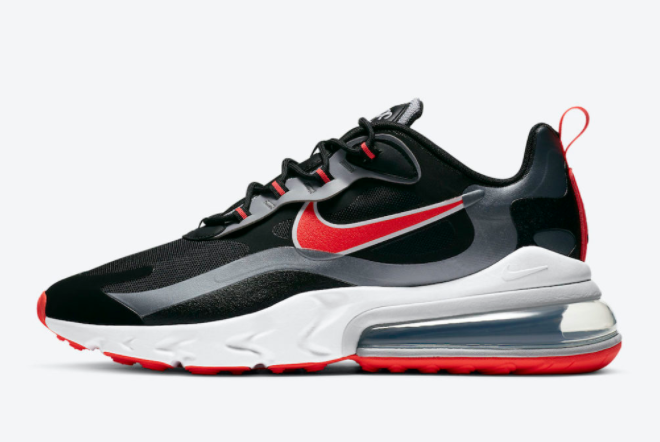 Discount Nike Air Max 270 React Black Silver Red Sneakers CT1646-001