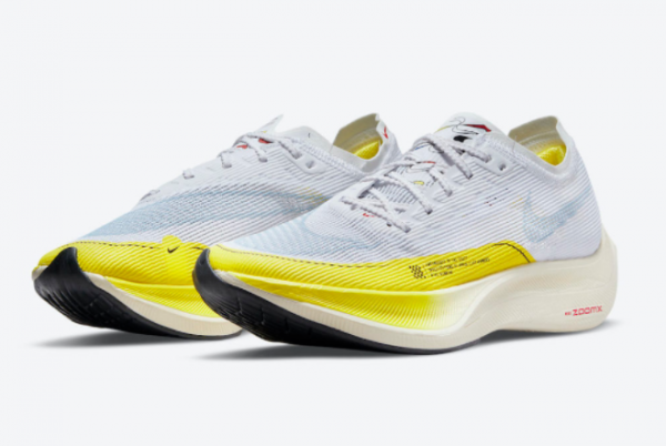 Nike ZoomX VaporFly NEXT% 2 White Yellow Shoes for Men DM9056-100-3