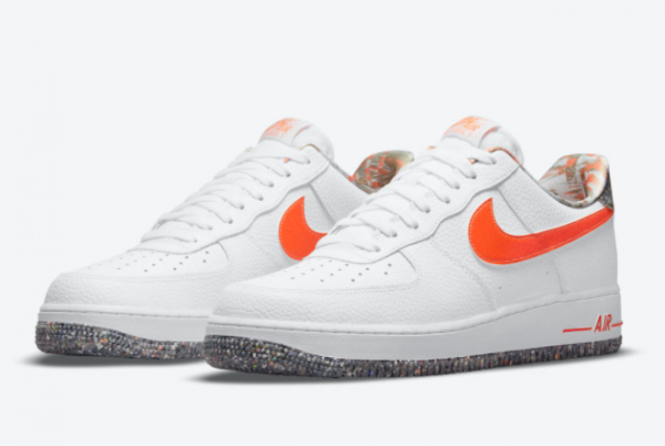 2021 Brand New Nike Air Force 1 Low Crater White Orange DM9098-100-2