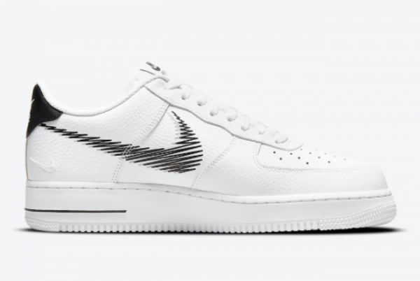 2021 Nike Air Force 1 Low Zig Zag White and Black For Sale DN4928-100-1