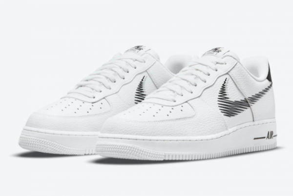 2021 Nike Air Force 1 Low Zig Zag White and Black For Sale DN4928-100-3