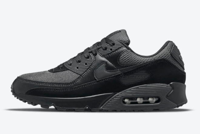 2021 Nike Air Max 90 All Black Trainers Outlet DH9767-001