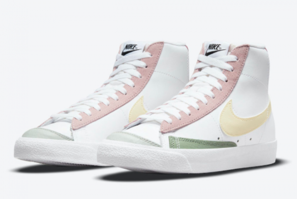 2021 Nike Blazer Mid 77 Pink Lemon Green Special Sale DN5052-100-2