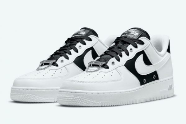 Nike AF1 Air Force 1 Low Snap Button Bling Black White DA8571-100-2