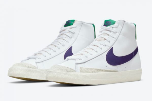 Nike Blazer Mid 77 White Green Purple Casual Shoes DO1157-100-1