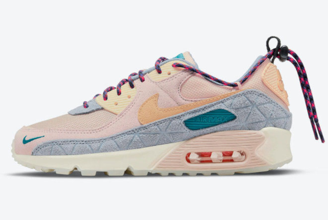 2021 Nike Air Max 90 SE Fossil Stone Sneakers For Sale DM6438-292