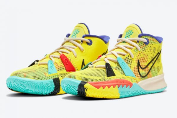 New Arrival Nike Kyrie 7 GS 1 World 1 People Electric Yellow CT4080-700-2