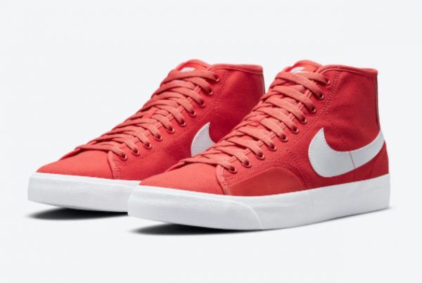 New Nike SB Blazer Court Mid Red White Sneakers DC8901-600-2