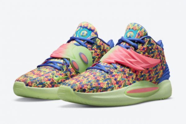 2021 New Style Nike KD 14 Multicolor Print DO6902-400-2