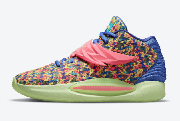 2021 New Style Nike KD 14 Multicolor Print DO6902-400