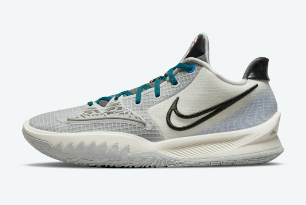 Nike Kyrie Low 4 Off-White/Teal Blue-Orange Basketball Sneaker CW3985-004