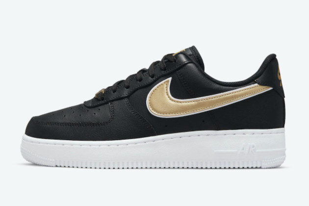 Latest Release Nike Air Force 1 Low Black and Gold Makeup DD1523-001