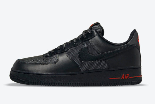 Nike Air Force 1 Low Black Red Sneakers For Sale DO6389-001