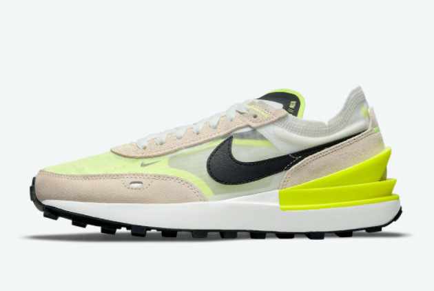 Shop Nike Waffle One Summit White Rattan Volt Sneakers DN4696-101