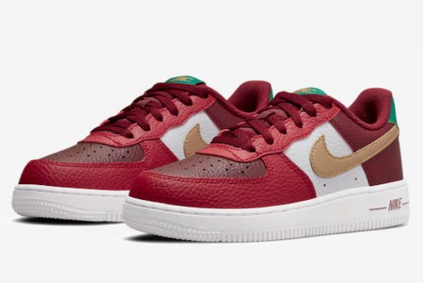 2021 Nike Air Force 1 GS Christmas New Sale DQ4710-600-2