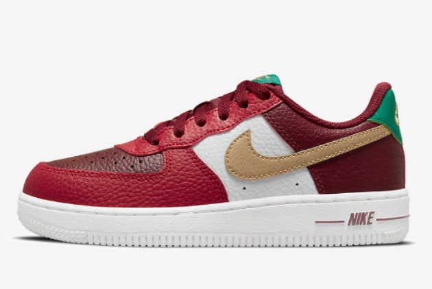 2021 Nike Air Force 1 GS Christmas New Sale DQ4710-600