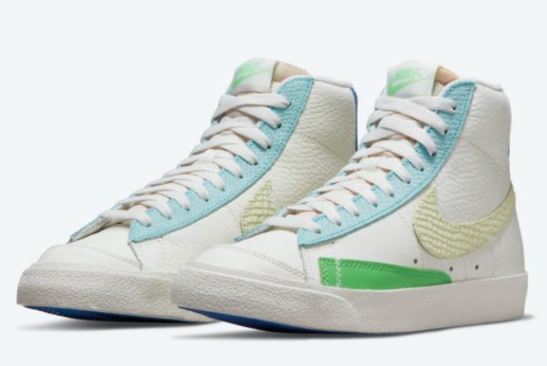Buy Nike Blazer Mid 77 White/Bright Green-Blue DQ0865-100-1