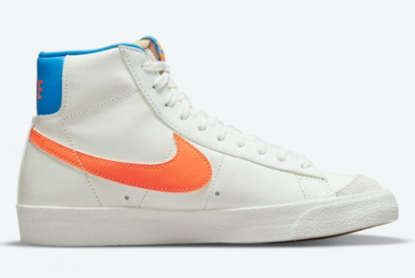Cheap Nike Blazer Mid 77 White Bright Orange-Blue DQ4692-100-1