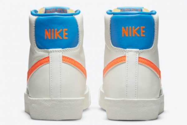 Cheap Nike Blazer Mid 77 White Bright Orange-Blue DQ4692-100-3