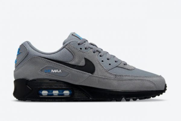 Nike Air Max 90 Grey Blue Black Sport Shoes DO6706-002-1
