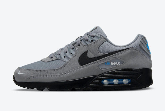 Nike Air Max 90 Grey Blue Black Sport Shoes DO6706-002