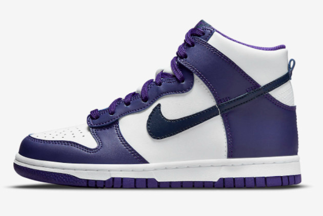 Nike Dunk High GS Navy Court Purple Training Shoes DH9751-100