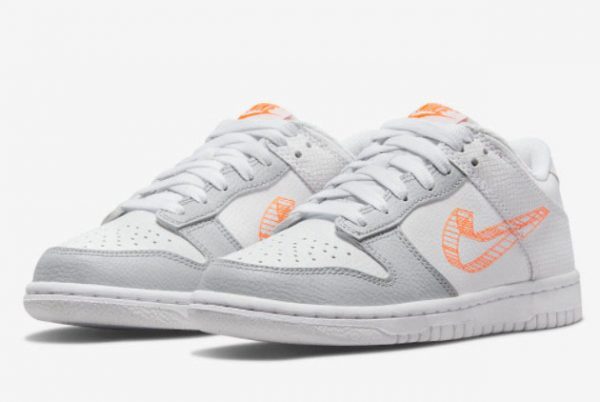2022 New Release Nike Dunk Low GS 3D Swoosh DR0171-100-2