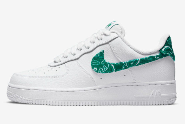 Men and Womens Nike Air Force 1 Low Green Paisley DH4406-102