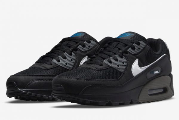 New Release Nike Air Max 90 Black Grey Blue DR0145-002-2