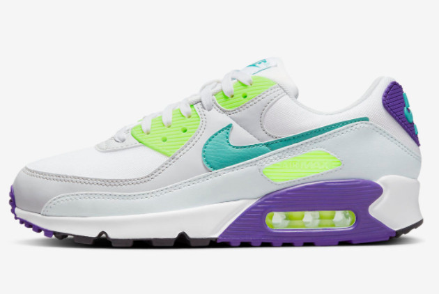 2022 Nike Air Max 90 Volt/Teal-Purple Outlet Online DH5072-100