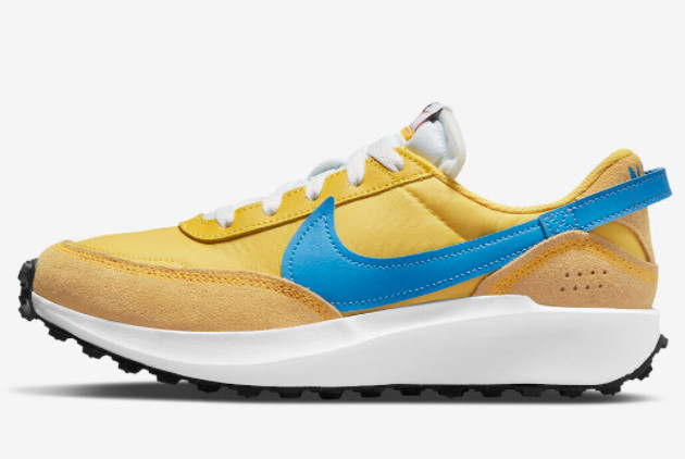 Nike Waffle Debut Yellow Blue Running Shoes DH9523-700