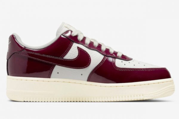 Cheap Nike Air Force 1 Low White Burgundy Patent DQ8583-100-1