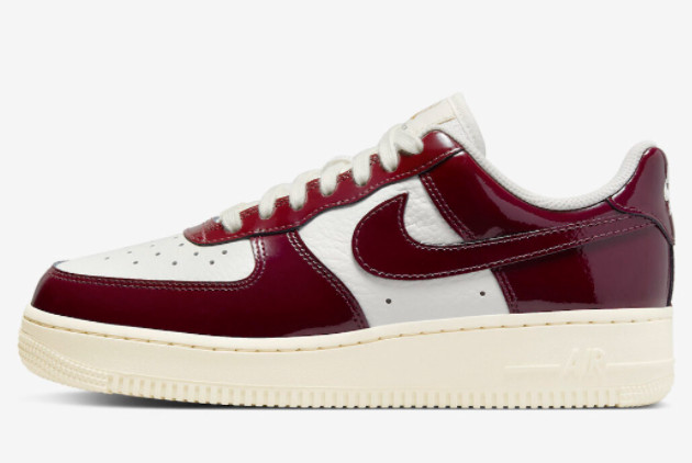Cheap Nike Air Force 1 Low White Burgundy Patent DQ8583-100