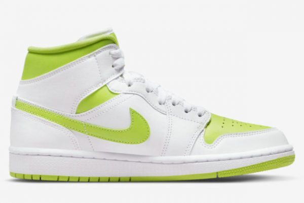 2022 Air Jordan 1 Mid White Lime Basketball Shoes BQ6472-131-1